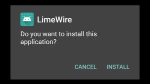 start installing LimeWire
