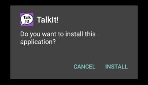 start installingTalk It APK file