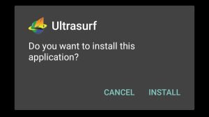 start installing Ultrasurf APK