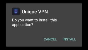 start the Unique VPN installation