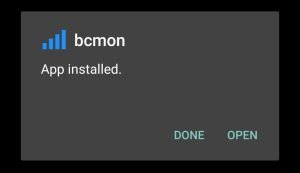 Bcmon successfully installed