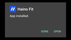 HainoFit successfully installed