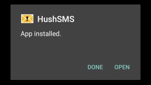 HushSMS successfully installed
