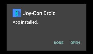 JoyCon Droid successfully installed