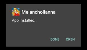 Melancholianna successfully installed