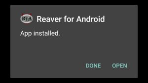 Reaver App successfully installed