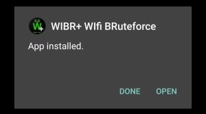 WIBR+ successfully installed