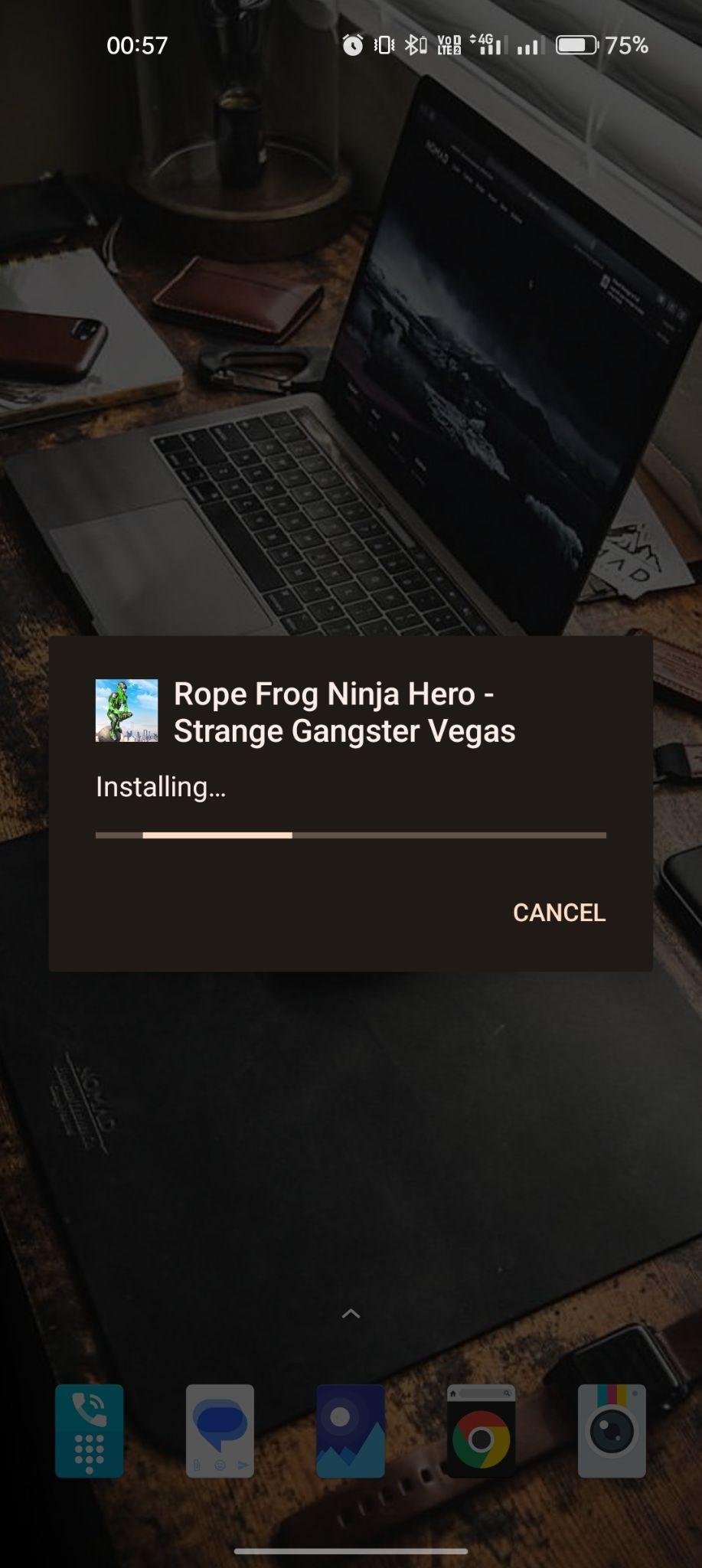 Rope Frog Ninja Hero apk installing