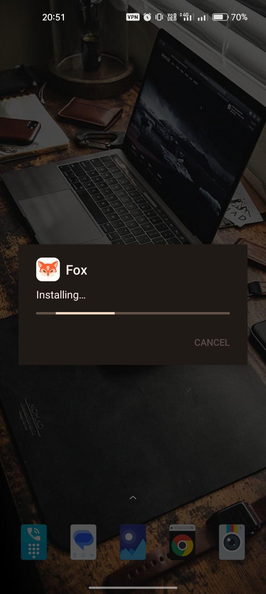 Fox VPN apk installing