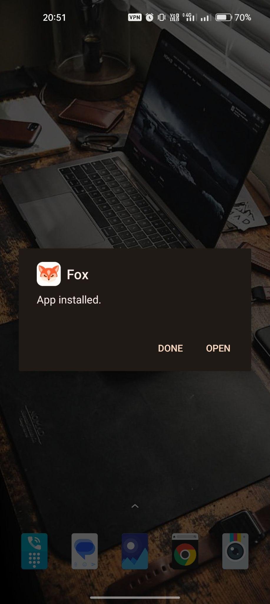 Fox VPN apk installed