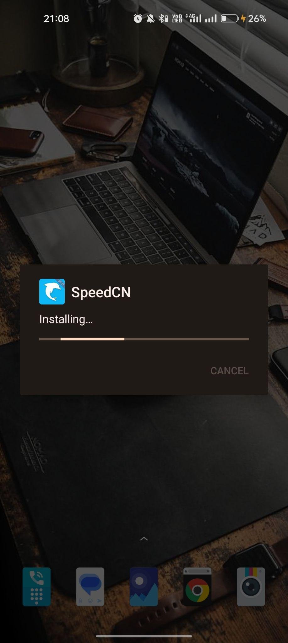 SpeedCN apk installing
