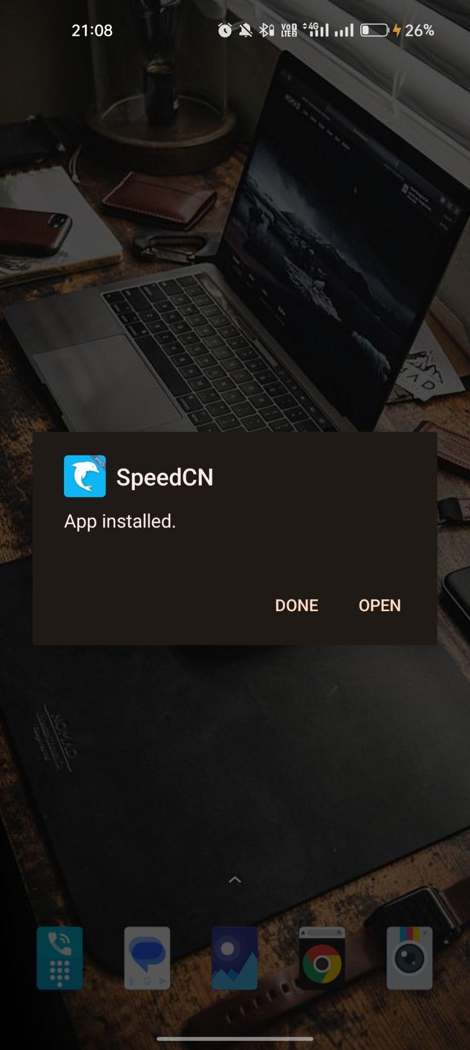 SpeedCN apk installed