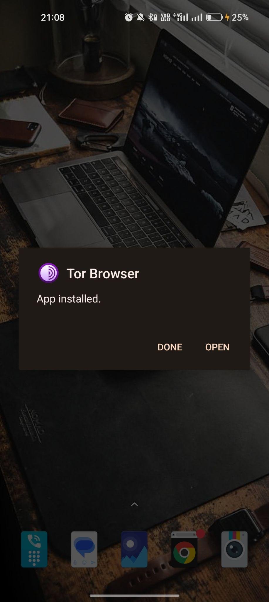 TOR Browser apk installed