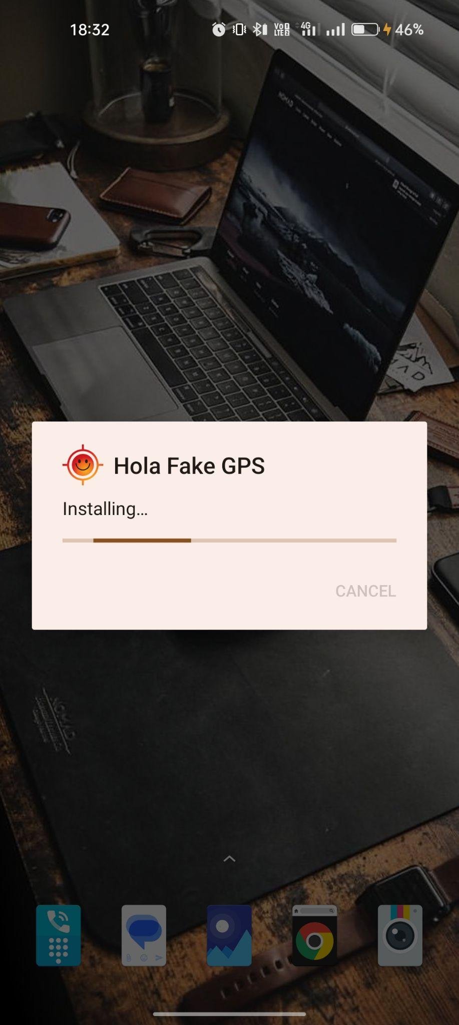 Hola Fake GPS apk installing
