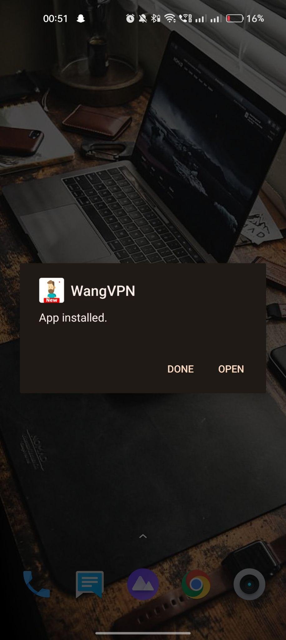 Wang VPN apk installed