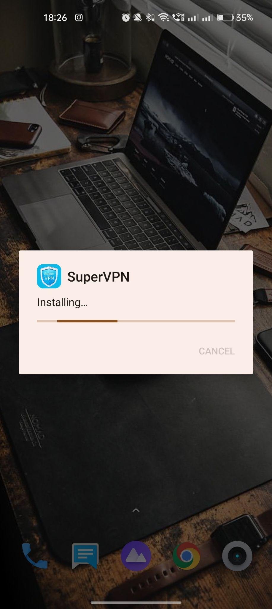 SuperVPN apk installing