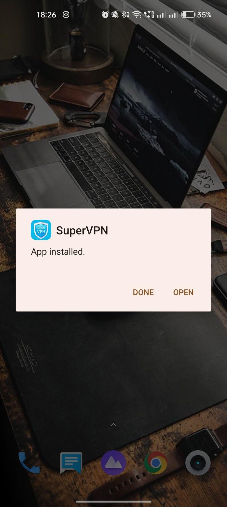 SuperVPN apk installed