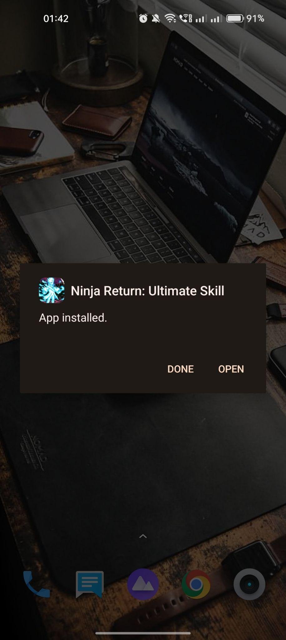 Ninja Return apk installed