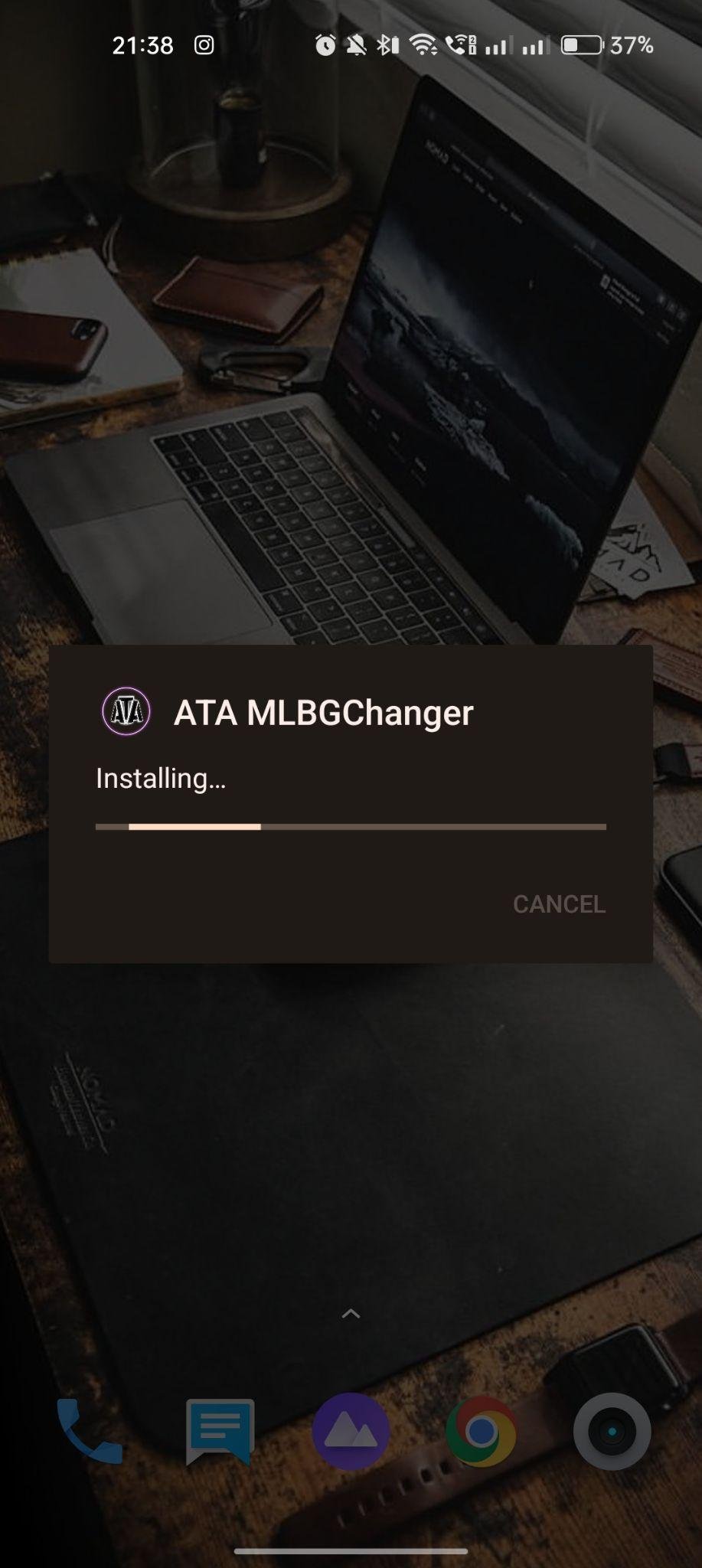 ATA MLBG Changer apk installing