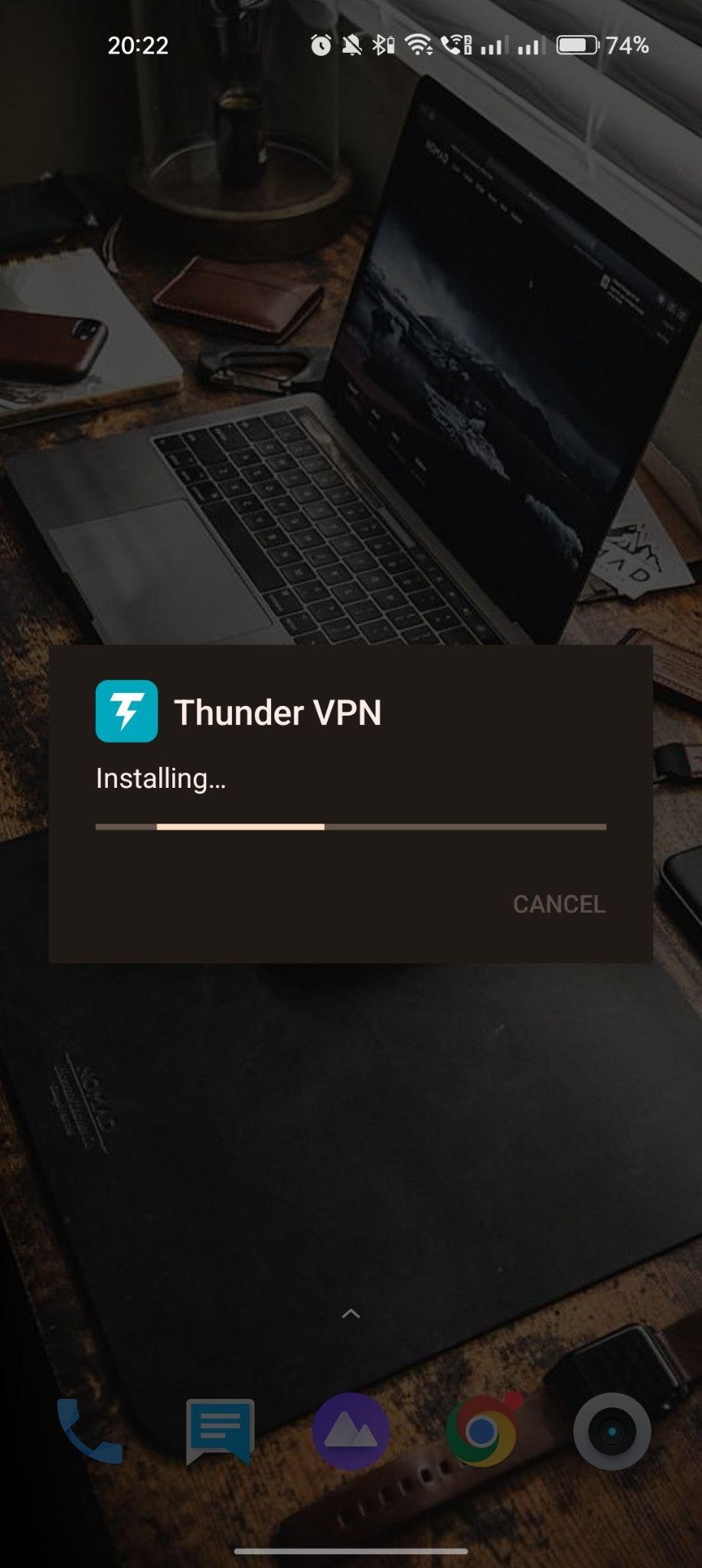Thunder VPN apk installing