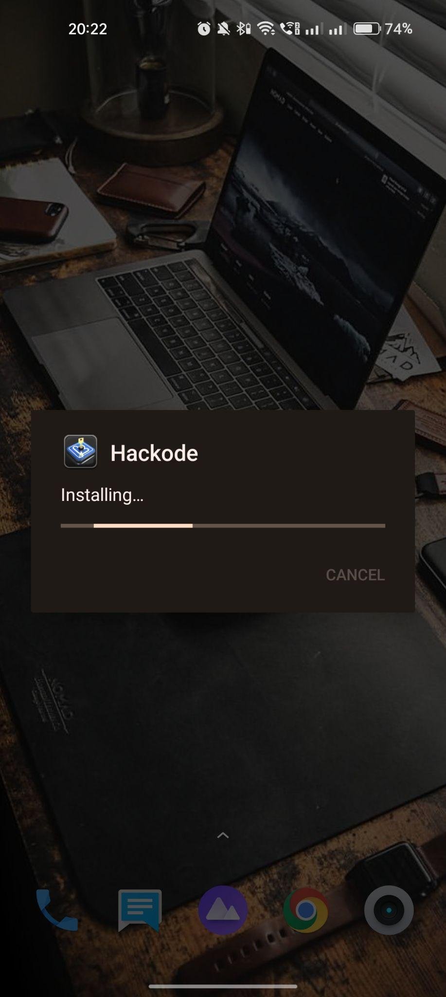 Hackode apk installing