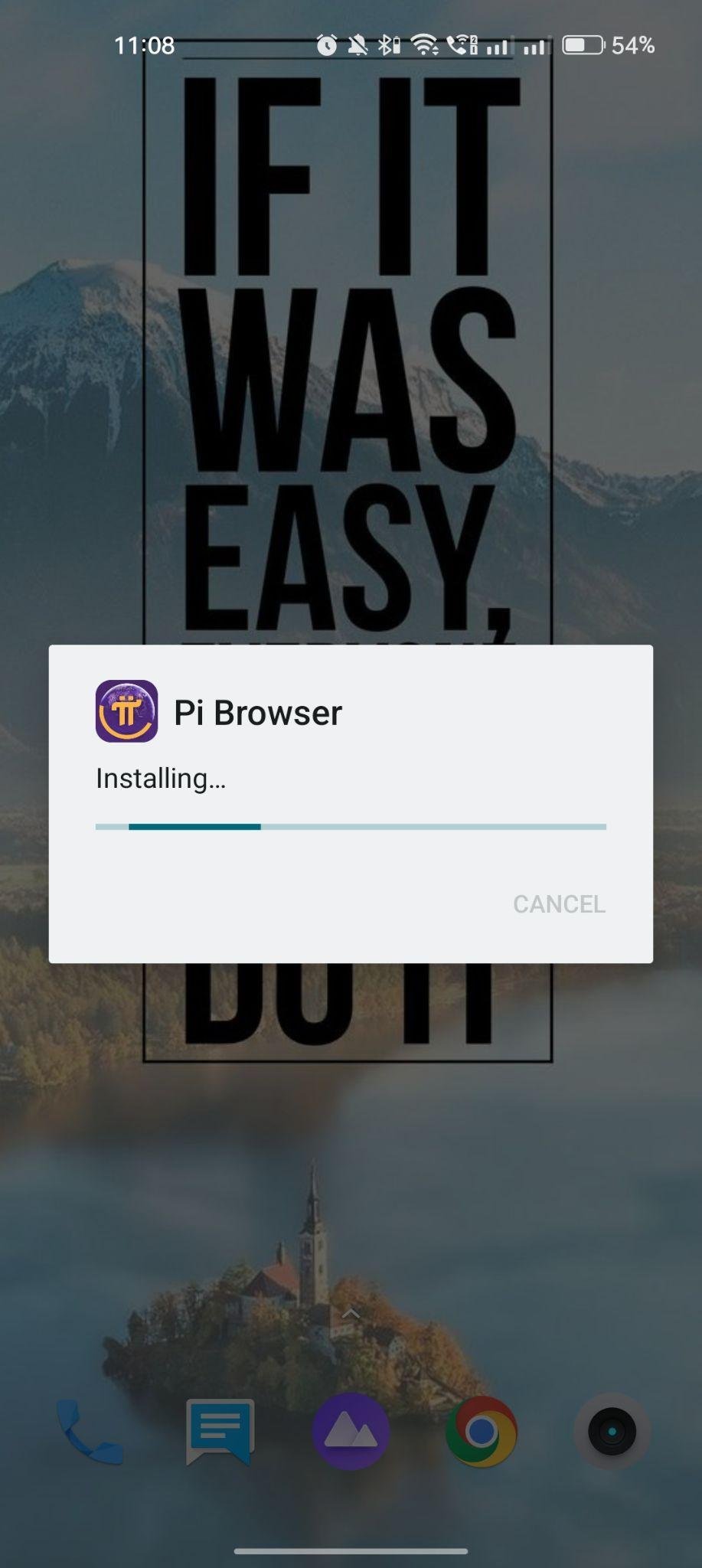 Pi Browser apk installing