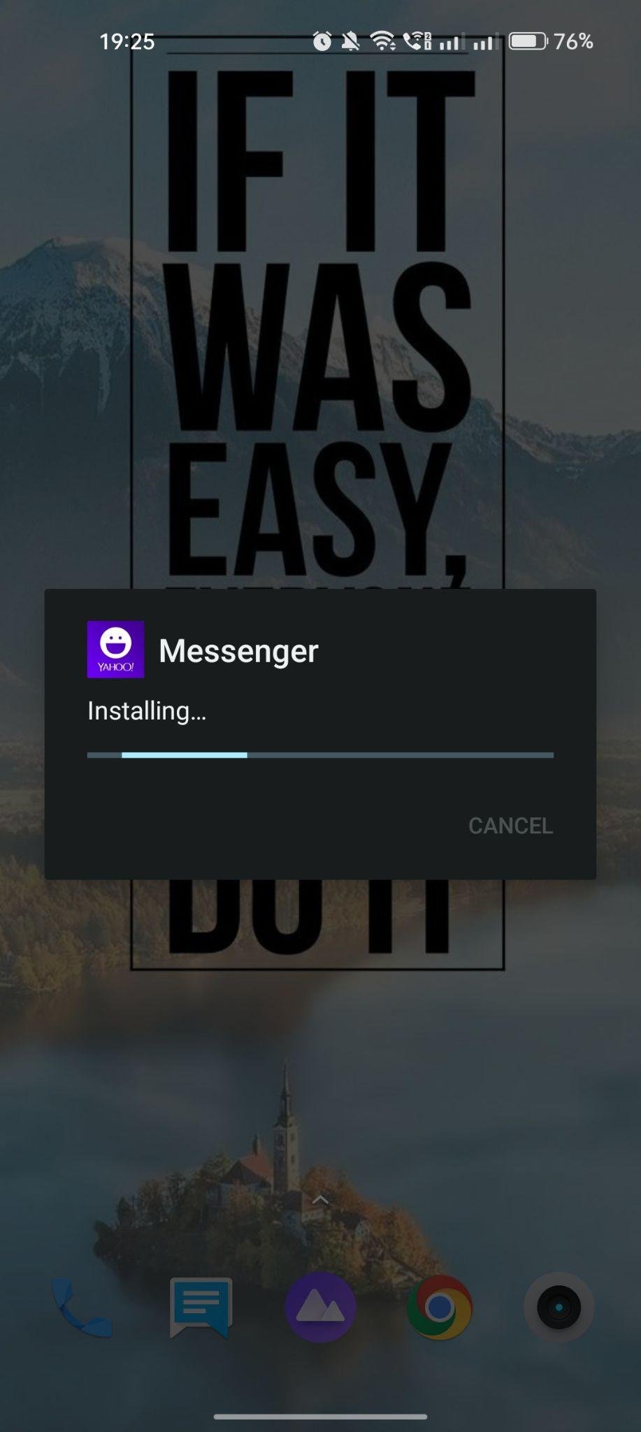Yahoo Messenger apk installing