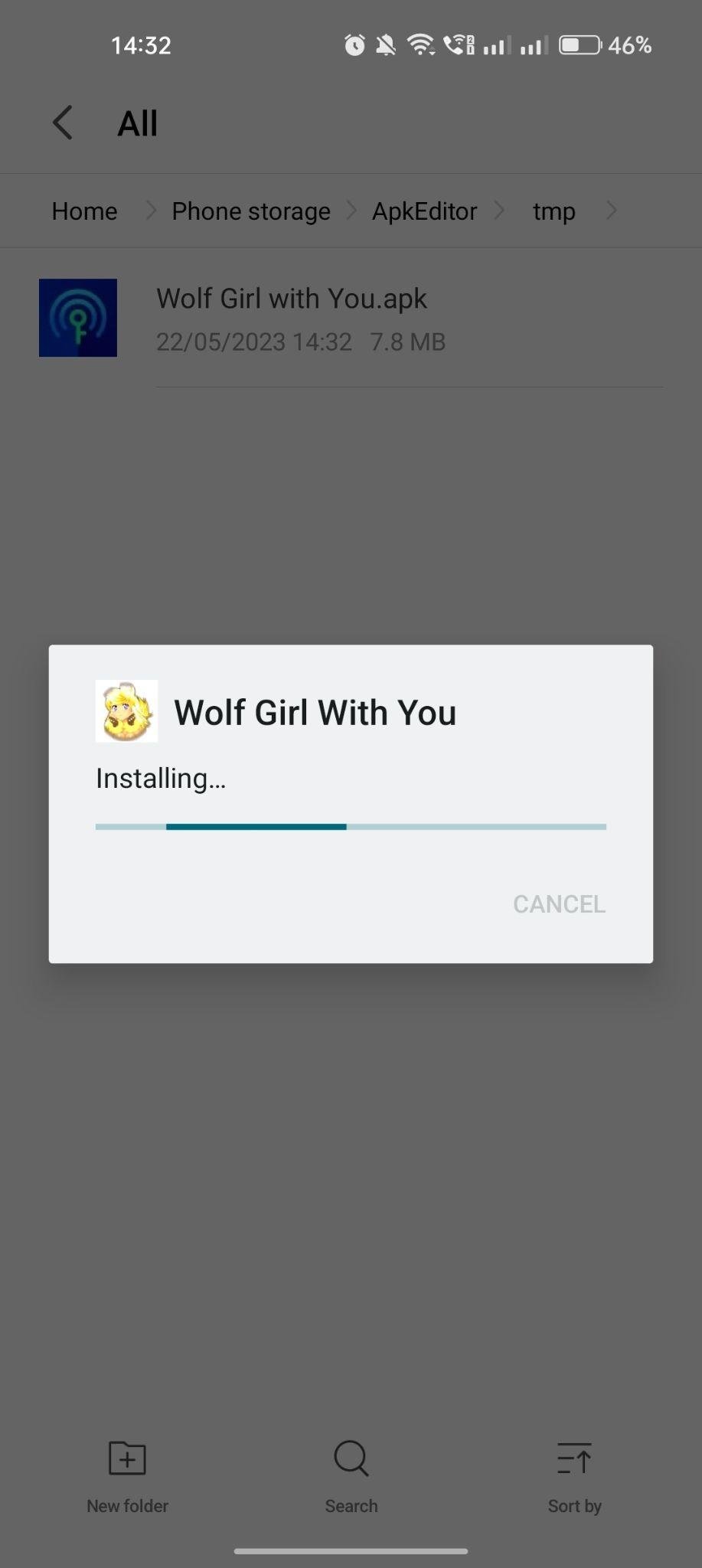 Wolf Girl With You apk installing