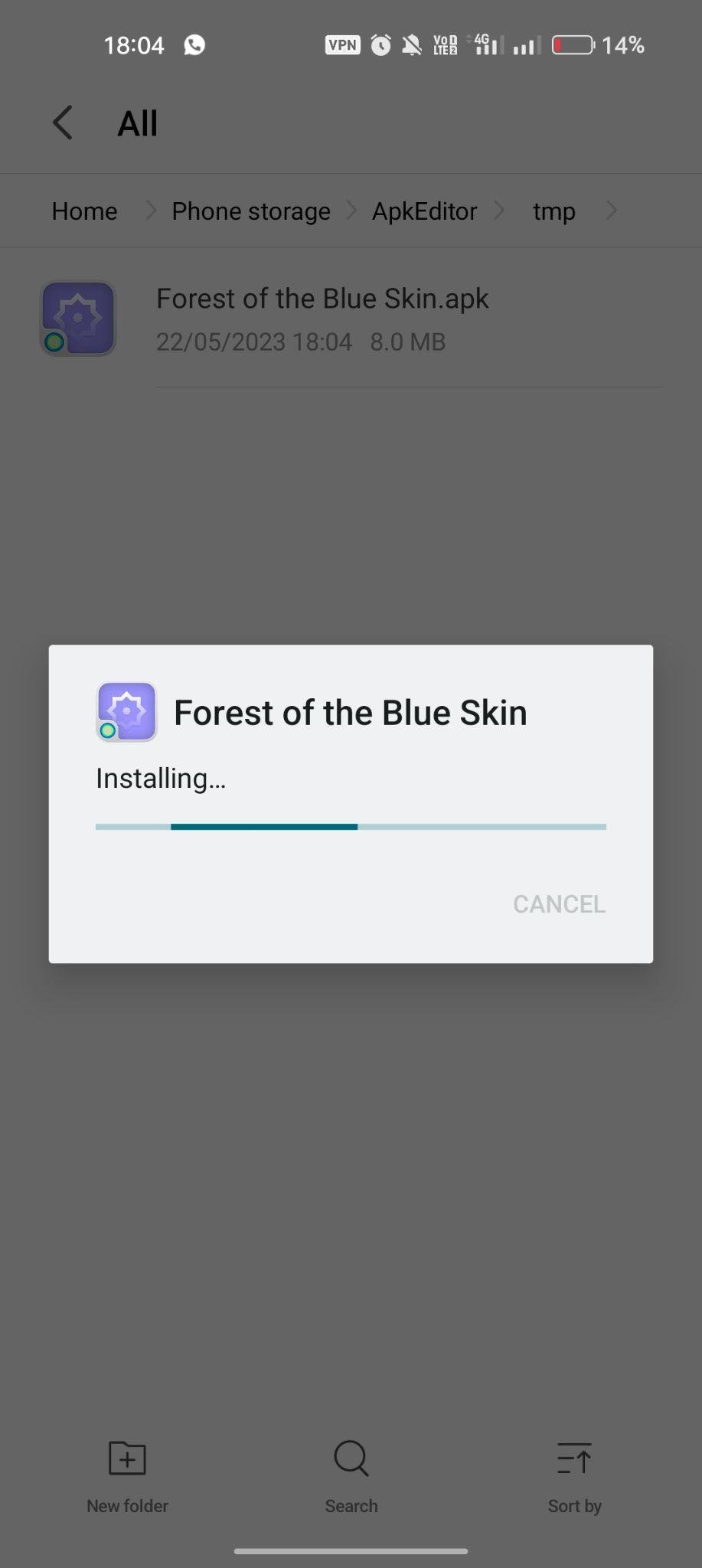 Forest of the Blue Skin apk installing