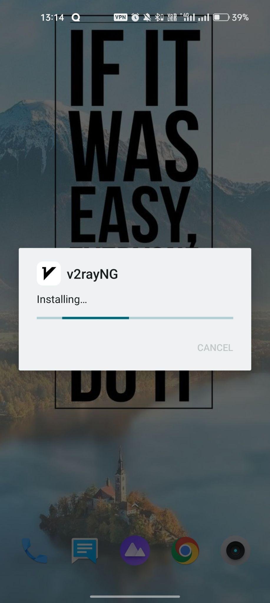 V2RayNG apk installing