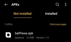 locate Betpawa APK for installation