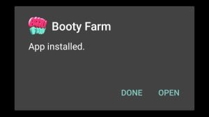 Booty Farm successfully installed