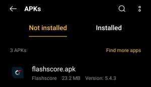 locate FlashScore APK for installation
