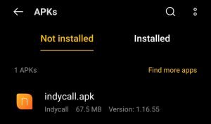 locate Indycall APK for installation