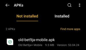 locate Old Bet9ja Mobile for installation