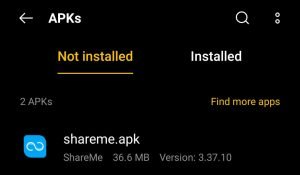 locate ShareMe Apk for installation