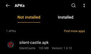 locate Silent Castle Apk for installation