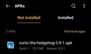 locate Sonic the Hedgehog Classic for installation