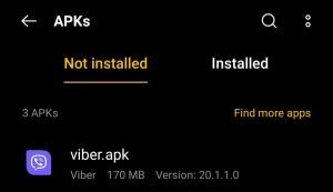 locate Viber App for installation