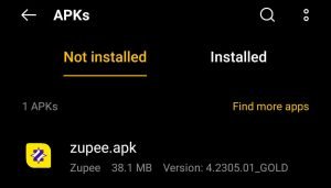 locate Zupee APK for installation