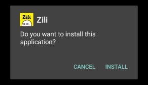 install Zili APK on your Android device