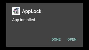AppLock App successfully installed