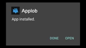 AppLob successfully installed