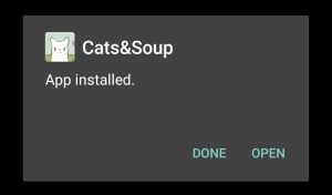 Cats & Soup successfully installed