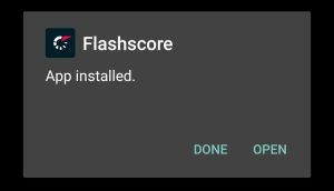 FlashScore successfully installed