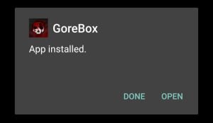 GoreBox successfully installed