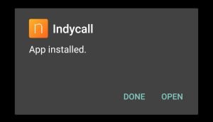 Indycall successfully installed