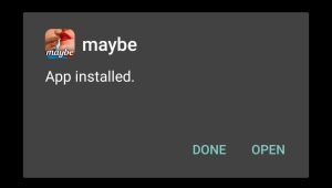 Maybe- Interactive Stories successfully installed