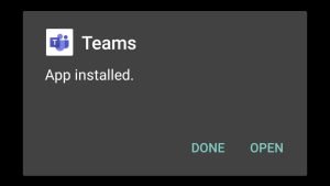 Microsoft Teams successfully installed