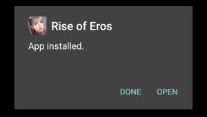 Rise of Eros successfully installed